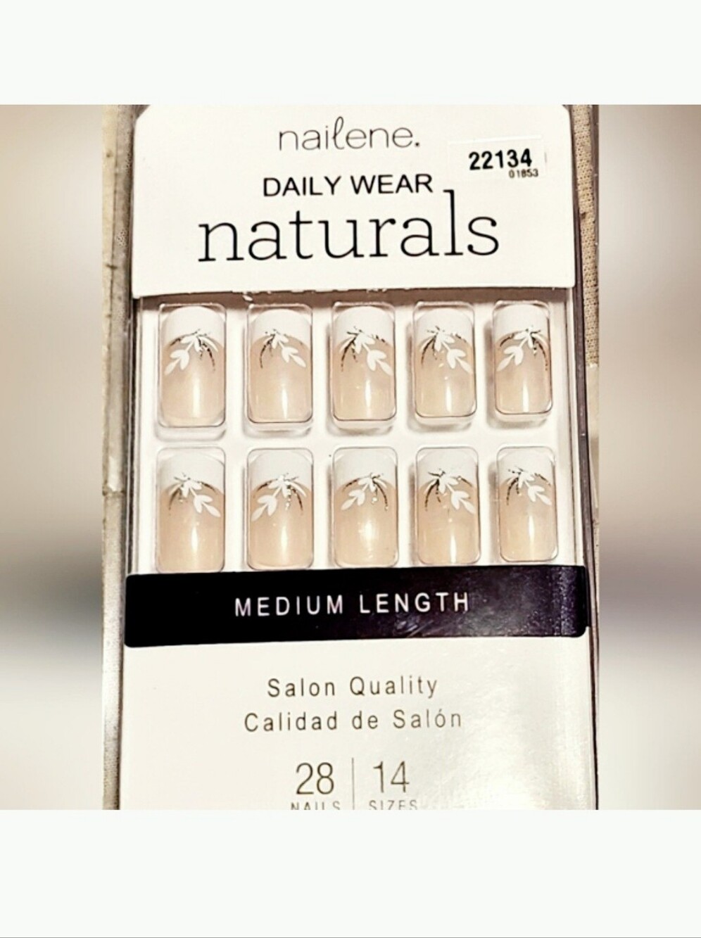 NWT NAILENE Daily Wear NATURALS MEDIUM LENGTH French Mani Nail Art N°22134!
